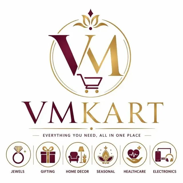 VMKart logo with Jewels, Gifting, Home Decor, Seasonal, Healthcare and Electronics