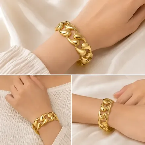 Gold chunky curb chain bracelet